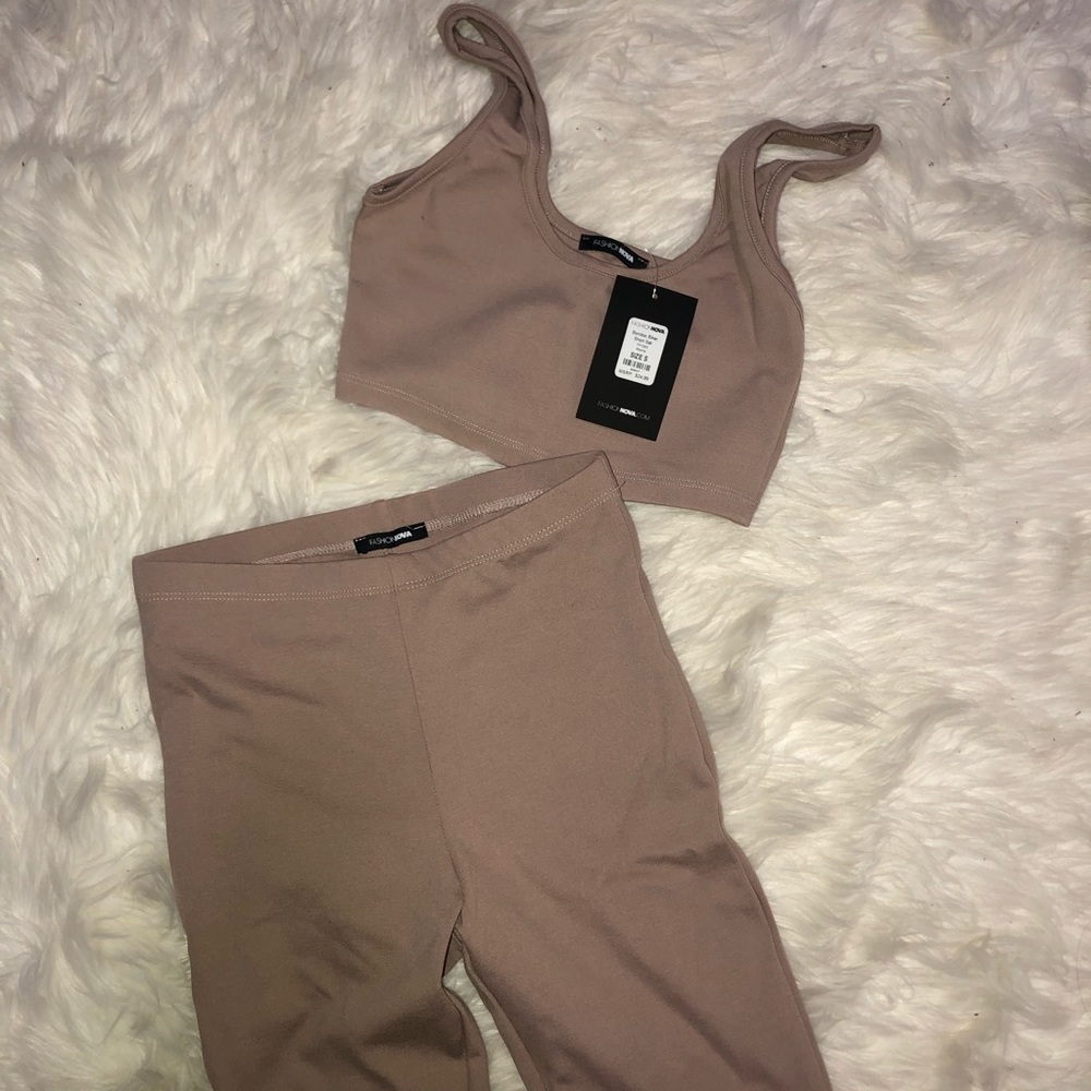 Mocha Fashion Nova Biker Set